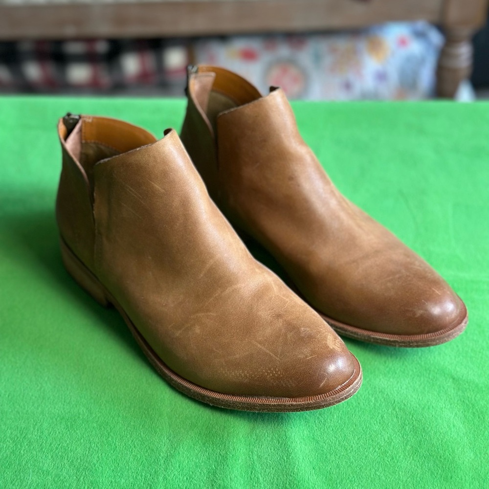 Women’s Leather Slip on Booties -10M